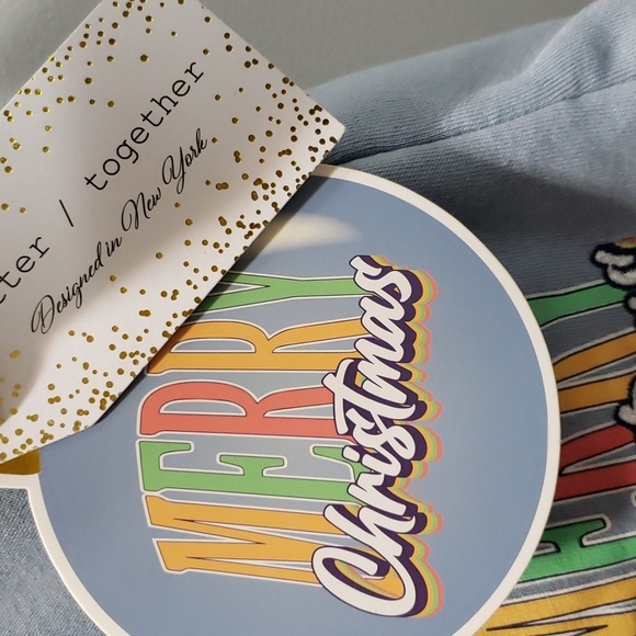 Better Together NWT 2-piece "Merry Christmas" Lounge Sweatshirt/Shorts Set - Picture 6 of 8